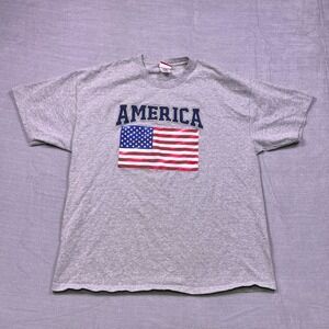 Sonoma Lifestyle Mens Adult XL Gray America‎ Flag T Shirt Graphic Tee